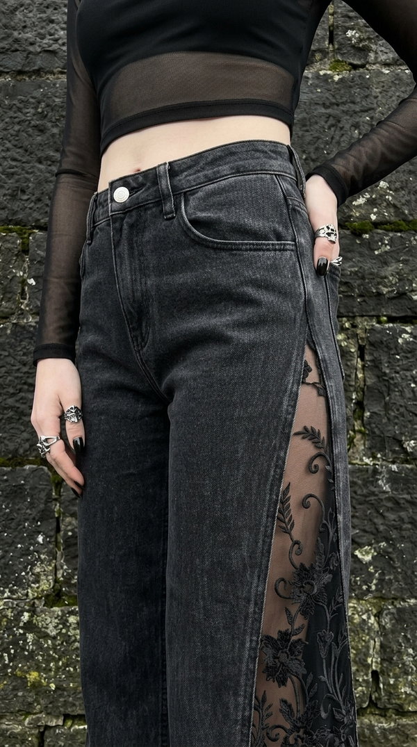 MorvaneWear Nightshade Lace Jeans